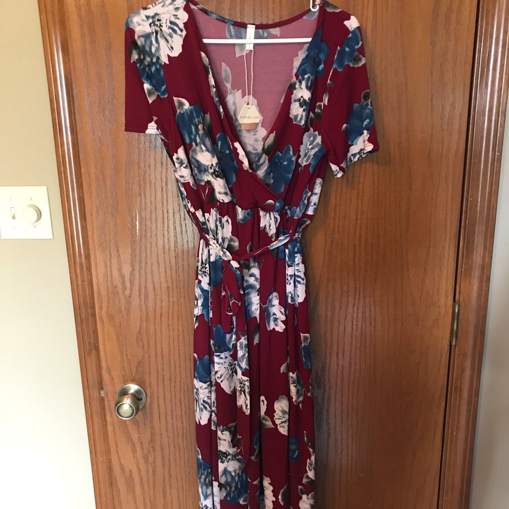 PinkBlush hi-low midi dress